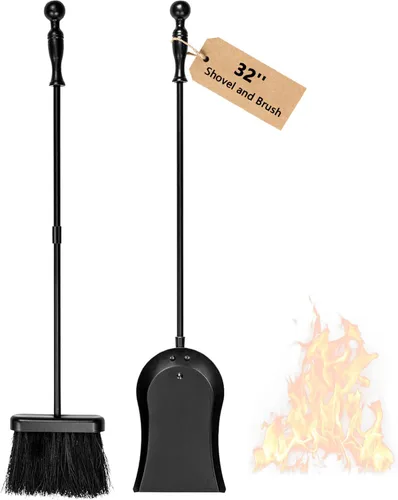 Miniatura 10 de AMAGABELI GARDEN & HOME Atizador de Hoguera de 32 Pulgadas de Largo y Tenazas para Chimenea de 26 Pulgadas, Juego de Herramientas Agarrador de Juego