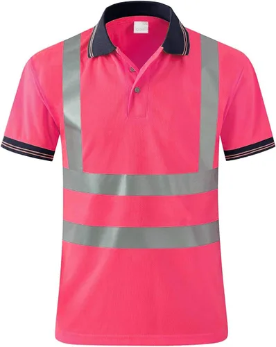 Miniatura 8 de SMASYS Polo de seguridad de alta visibilidad, camisa reflectante de manga corta estándares ANSI, ropa de trabajo de construcción para hombres