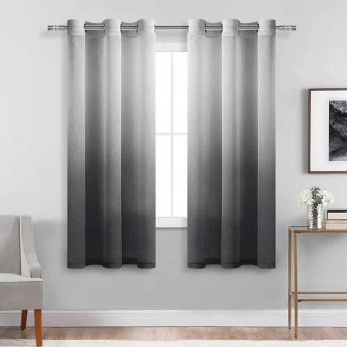 Miniatura 34 de DWCN Cortinas Transparentes Ombré - Cortinas de Lino Sintético con Gradiente Semi Voile con Ojales en la Parte Superior para Dormitorio y Sala