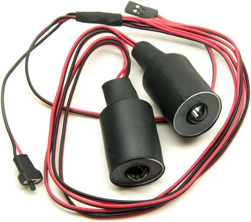 QUE-T Luz trasera LED de ojos de ángel y ojos de demonio de 2 ledes, para autos de oruga modelo RC 1/10 (rojo + blanco, 0.866 in)