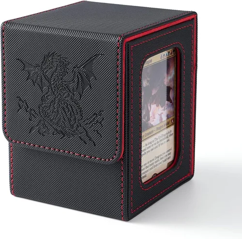 Miniatura 14 de Venssu MTG Caja de Mazos para Exhibición Commander, Caja de Mazos de Cartas que Cabe 100 Cartas con Doble Funda, Caja de Almacenamiento de Cartas