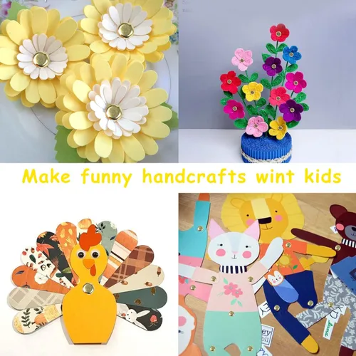 Miniatura 5 de LOMIMOS 500 piezas coloridas mini bridas de sujeción de papel, pin dividido para manualidades, proyectos escolares, álbumes de recortes, bricolaje