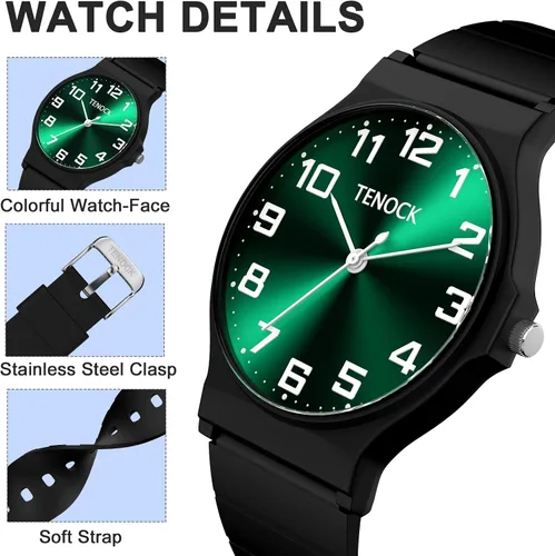 Miniatura 3 de Reloj analógico para niños y niñas, resistente al agua hasta 30M, reloj deportivo para niños, fácil de leer, con esfera fina, correa suave