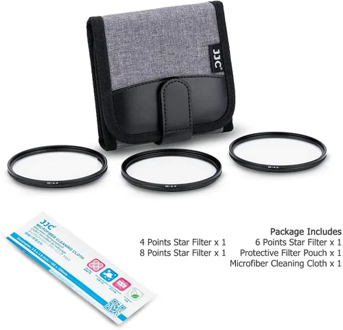 Miniatura 7 de JJC Kit de Filtro Estrella Variable de 62mm, Filtro de Pantalla Cruzada y Estrella de Luz para Lente Sony E 10-18mm f4, para Lente Nikon Z 35mm f1.8