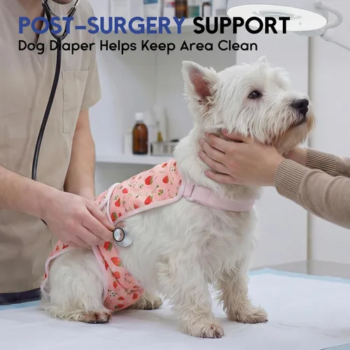 Miniatura 8 de ASENKU Paquete de 2 pañales para perras con tirantes, reutilizables, lavables, para perros pequeños, ropa interior para mascotas a prueba de fugas