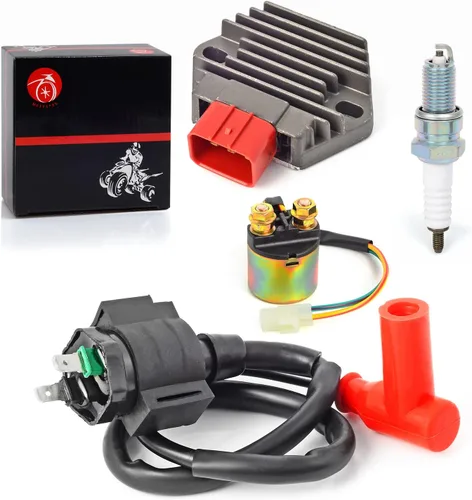 Miniatura 5 de Kit de bujías de bobina de encendido rectificador y relé para Honda 2000-2006 Rancher 350 350ES 350S 1998-2001 Foreman 450 TRX450S TRX450ES