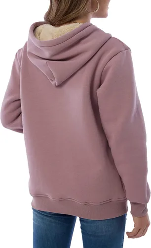 Miniatura 5 de Gnveub Sudadera casual de invierno con capucha y forro polar Sherpa para mujer, suéter grueso con bolsillos