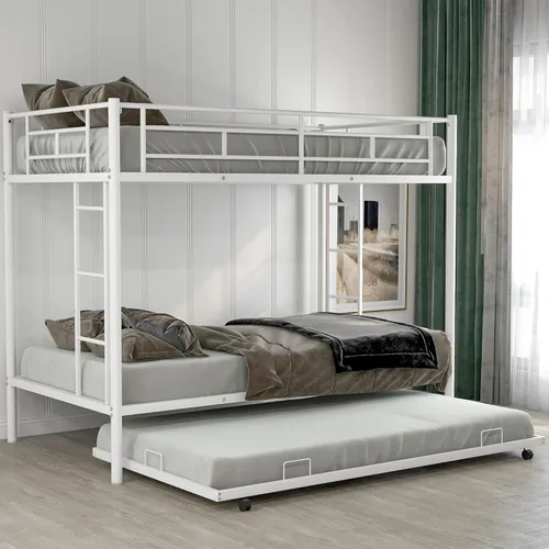 Miniatura 10 de Bellemave Litera de metal con nido, litera individual sobre individual con barandilla y escalera para niños/adolescentes, adultos, no necesita negro