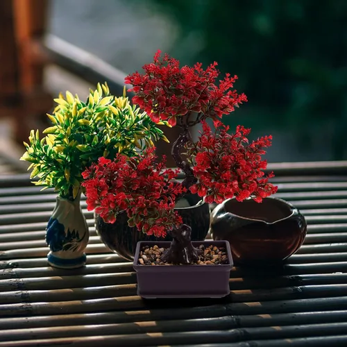 Miniatura 4 de Árbol bonsái artificial, árbol bonsái falso realista, plantas falsas de interior, planta sintética en maceta, planta bonsái de pino japonés, planta