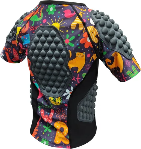 Miniatura 3 de Padded Compression Shirt for Kids YouthBoys Girls Padded Football Protective Shirts for Ski Paintball Baseball Rugby Hockey Soccer Skating Amarillo