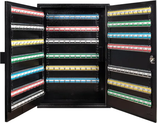 Durabox Gabinete de acero para llaves de 200 posiciones, organiza y asegura la caja de almacenamiento de llaves con ganchos numerados y etiquetas