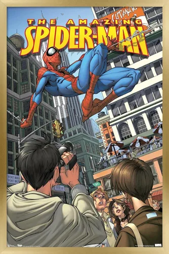Miniatura 13 de Trends International Marvel Comics Spider-Man - Póster de pared definitivo, 14.725 x 22.375 pulgadas, versión enmarcada de madera de granero