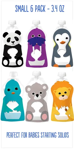 Miniatura 2 de Bolsas de alimentos para bebés reutilizables Squooshi para niños pequeños Plástico libre de BPA, seguro para alimentos, seguro para congelador
