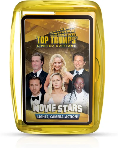 Top Trumps Juego de cartas Top 30 Estrellas de Cine – Juegos familiares para niños y adultos – Juegos de aprendizaje – Juegos de cartas para niños