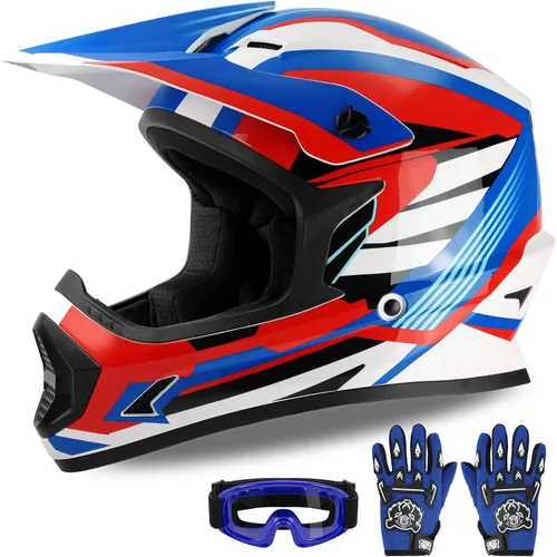 Miniatura 12 de XFMT DOT Casco de Dirt Bike para Niños y Jóvenes de Cara Completa, Cascos de Motocross para Off-Road ATV Bicicleta de Calle Cuatrimoto Motocicleta