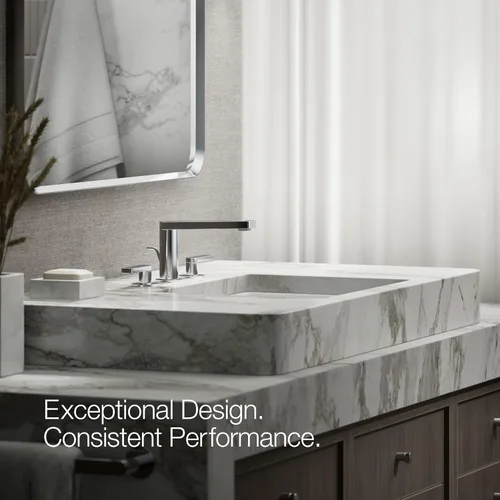 Miniatura 4 de KOHLER Compuesto K-73060-4-CP Grifo de lavabo de baño de 2 manijas con montaje de drenaje de metal en cromo pulido
