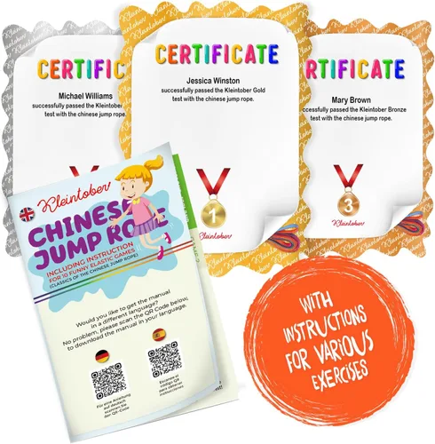 Miniatura 4 de Kleintober Cuerda de Saltar China Goma para Torcer Gummitwist Juguetes para Interior y Exterior Cuerda Elástica para Niños
