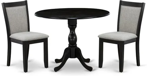 Miniatura 17 de East West Furniture DMMZ5-AB6-06 - Juego de mesa de comedor de 5 piezas para 4 personas, incluye una mesa de cocina redonda con Dropleaf y 4 sillas