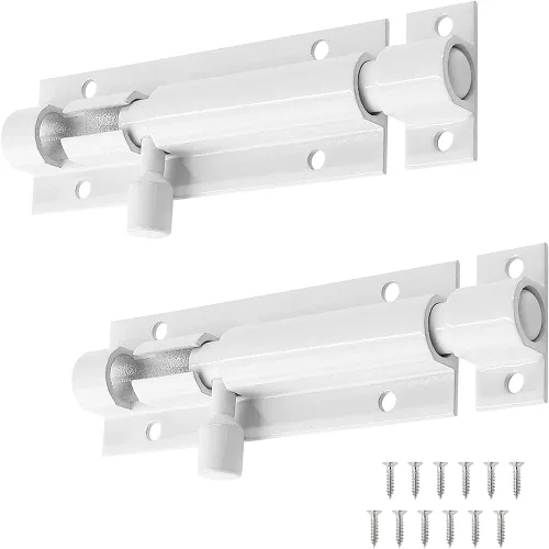Miniatura 5 de Paquete de 2 cerraduras de perno de barril de 3 pulgadas, cerradura de pestillo deslizante resistente, cerradura de pestillo deslizante