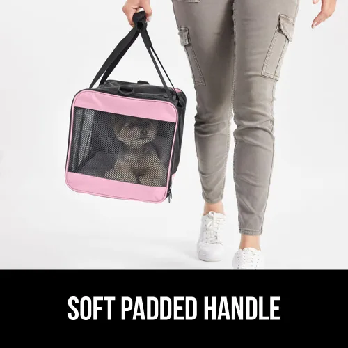 Miniatura 8 de GORILLA GRIP Transportadora de Viaje para Gatos de hasta 15 Libras, Transportadoras Suaves Plegables para Perros Pequeños, Malla Transpirable