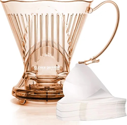 Clever Gotero de Café y Filtros, Grande 18 oz, Diseño Clásico Original, Plástico Seguro Libre de BPA, cafetera de goteo, cafetera pour over, 100 Java