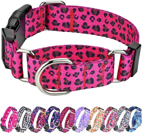 Miniatura 22 de Collar Martingale para perros, collares ajustables de nailon suave con diseño especial lindos patrones para perros pequeños, medianos y grandes Flor