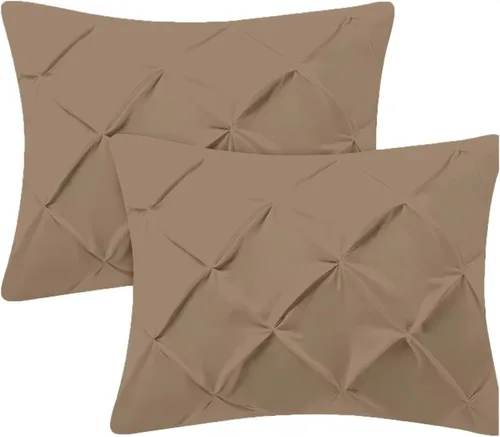 Miniatura 23 de Kotton Culture Juego de 2 fundas de almohada plisadas de 24 x 24 pulgadas, fundas de almohada decorativas, 100% algodón egipcio de 600 hilos, aptas