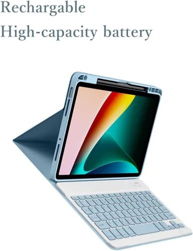 Miniatura 5 de kaitesi Funda para teclado para iPad 9ª 8ª 7ª generación 10.2/ Air 3ª generación Pro 10.5, cubierta inteligente de folio inteligente con teclado