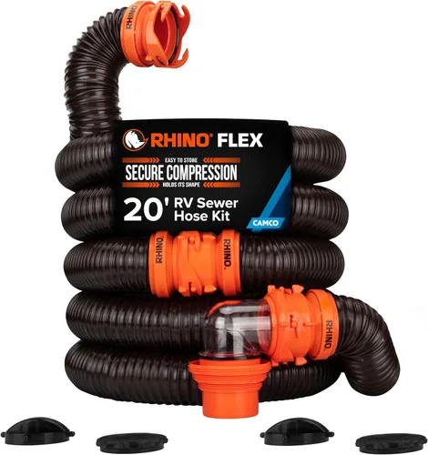 Camco - Kit de extensión para manguera de alcantarilla , kit de manguera para alcantarilla - 6 m