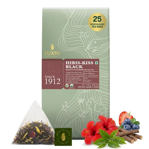 Miniatura 11 de Luxmi Estates African Rose - Té de rosa orgánico de hibisco (25 bolsas de té), sin cafeína, para desintoxicación, limpieza y digestión, con té