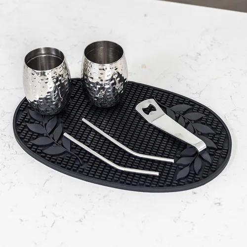 Miniatura 8 de Cubetas de acero inoxidable BREKX Colt para bebidas para fiestas + alfombrillas aisladas para fiestas, cubetas de hielo plateadas - El set incluye 2