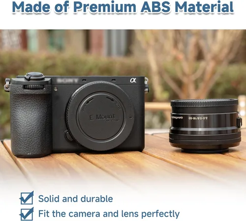 Miniatura 5 de JJC Kit de Tapa de Cuerpo y Tapa de Lente Posterior E-Mount para Sony A7 A7II A7III A7IV A7V A7S II III A7R II III IV A7RV A7CR A7C II A6700 A6600
