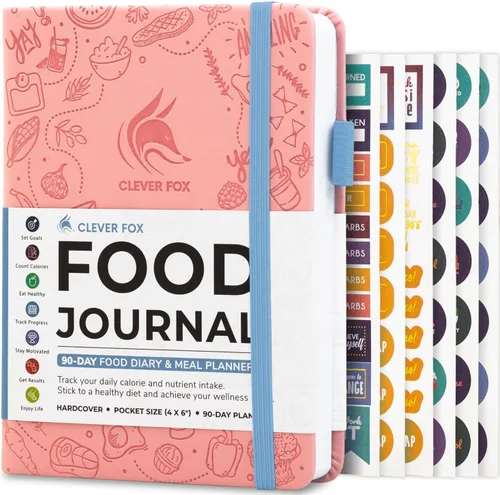 Miniatura 25 de Clever Fox Diario de Alimentos de Bolsillo - Diario Diario de Alimentos, Planificador de Comidas para Rastrear Calorías y Nutrientes, Cuaderno