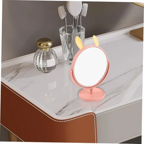 Miniatura 9 de LALAFINA Espejo de maquillaje para escritorio, con forma de orejas de conejo, cosmético de mesa para el hogar, dormitorio, baño, corte de pelo