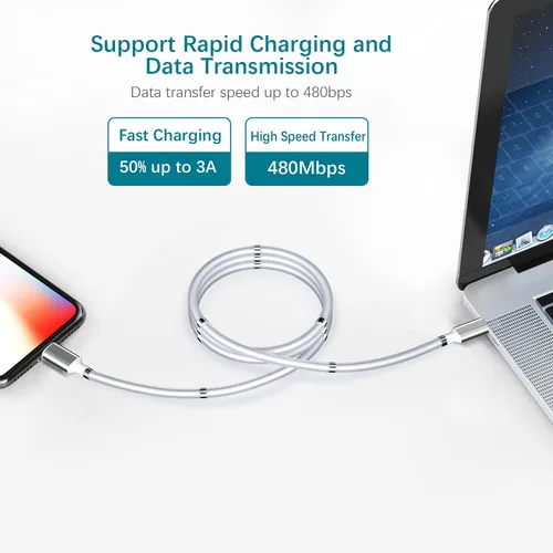 Miniatura 6 de AICase Cable magnético tipo C a Lightning para iPhone, tipo C, súper organizado, carga magnética, nano datos, compatible con iPhone