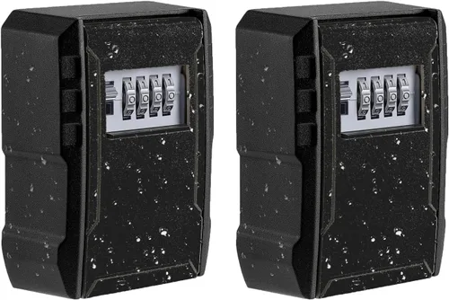 Miniatura 9 de UPGRADE - Caja de bloqueo de llaves de gran capacidad, resistente a la intemperie, para llaves de automóvil, llavero, llaves de casa, caja de Gris