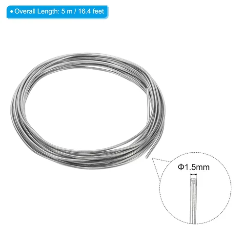 Miniatura 2 de Patikil 99.99% alambre de zinc de alta pureza, 2 rollos, calibre 17, alambre suave para cuentas de 0.059 in para experimentos de laboratorio