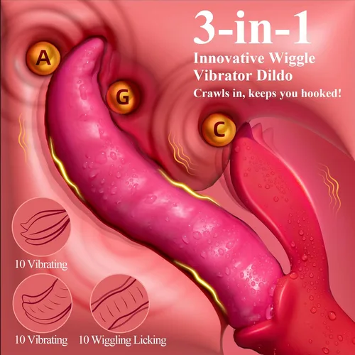 Miniatura 2 de Vibrador de juguetes sexuales para adultos, consolador – Vibrador de ondulación profunda y placer prolongado con acción de lengua lamiendo, con 10