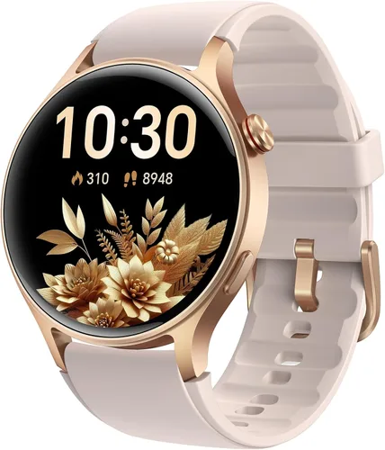 Reloj inteligente para mujer, responder/hacer llamadas, pantalla ultra clara AMOLED de 1.32 pulgadas con monitor de frecuencia cardíaca, sueño/SpO2,