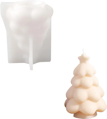 Miniatura 10 de Boowan Nicole Molde de vela de árbol de Navidad para suministros de fabricación de velas Decoración del hogar DIY (LZ0557)