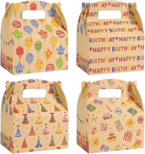 Miniatura 16 de WERNNSAI Paquete de 12 cajas de regalo de fiesta de cumpleaños, decoraciones de fiesta de feliz cumpleaños, cajas de dulces para niñas y niños