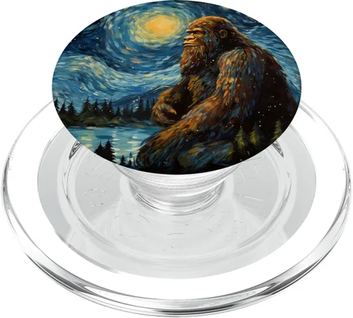 Miniatura 8 de PopGrip PopSockets estándar de Van Gogh de Bigfoot Sasquatch Starry Night