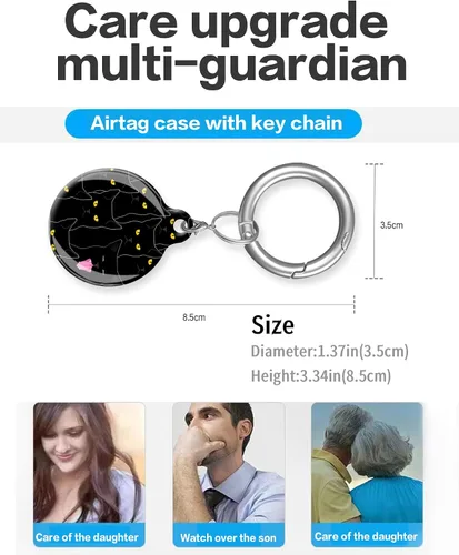 Miniatura 2 de ANDRIU Funda compatible con Air Tag, funda protectora con soporte para llavero de bucle, resistente a los arañazos para cartera, equipaje, perro