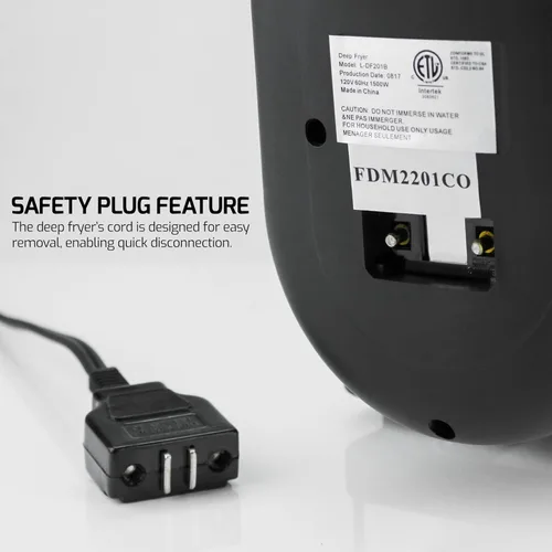 Miniatura 8 de OVENTE Freidora eléctrica de 2 litros de capacidad, tapa con ventana de visión, temperatura ajustable, cesta extraíble y mango de tacto frío