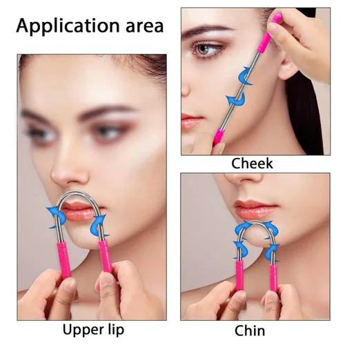 Miniatura 6 de 3 unidades de removedor de vello facial manual de primavera, depilación facial de mano para mujeres, ceja, barbilla, mejilla, bigote, labio superior