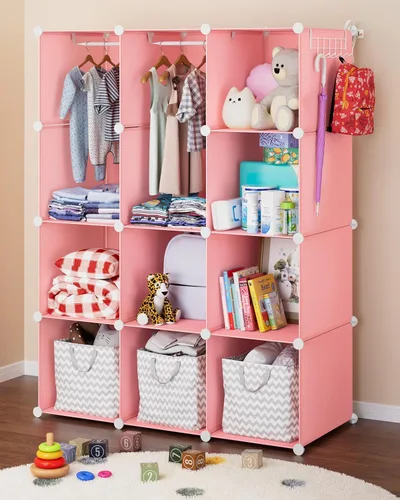 Miniatura 10 de CUBEDIY Organizador de Armario para Bebé para Guardería - Armario Ropero Duradero para Bebé para Closet - Estantes de Cómoda Personalizables