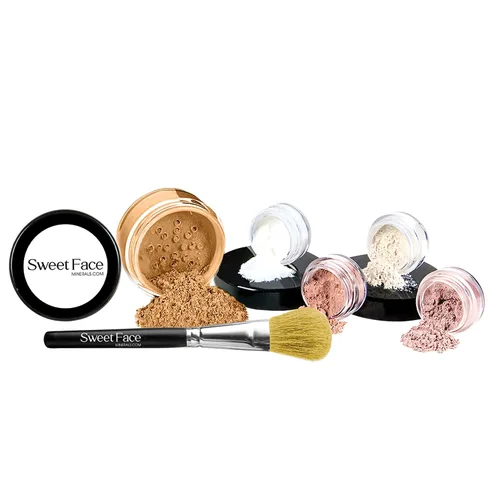 Miniatura 14 de Kit de inicio de 6 piezas (BEIGE) Maquillaje mineral Tamaño de muestra Set cara desnuda mate base cubierta