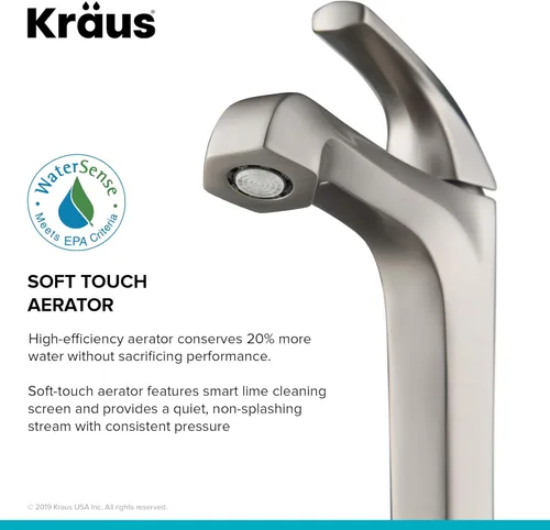 Miniatura 9 de KRAUS Esta grifo de baño de una sola manija con drenaje emergente en acero inoxidable sin manchas, KVF-1210SFS