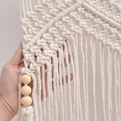Miniatura 6 de Cortinas bohemias de macramé para ventanas, cenefa de macramé para dormitorio, sala de estar, decoración bohemia para colgar en la pared, 1 panel