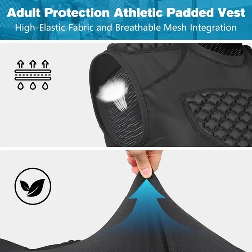 Miniatura 9 de DGXINJUN Chaleco protector de pecho de béisbol para hombre, camiseta acolchada con protector de esternón de corazón acanalado para sóftbol, fútbol